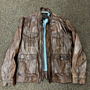 Men’s Lucky Brand Leather Moto Jacket